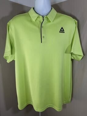 Reebok Lime Green Performance Polo Shirt Size XL